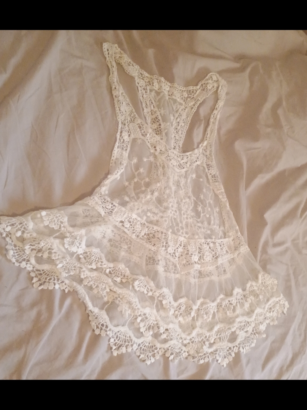 Women's White Lace Racerback Chemise - Brand Unspecified